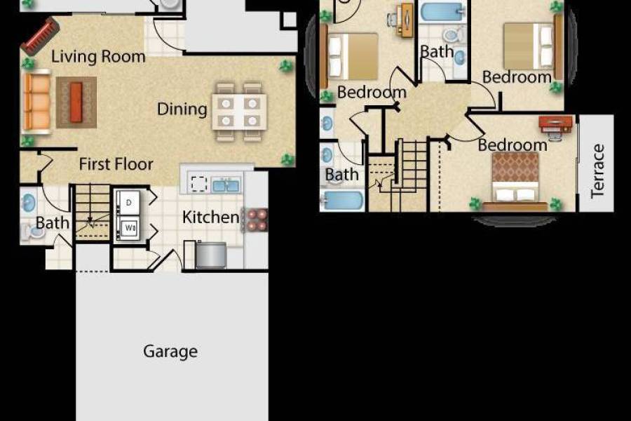 $ 4,070, Water View, Spacious Living Area, Natural Sunlight, Cafe & Spas