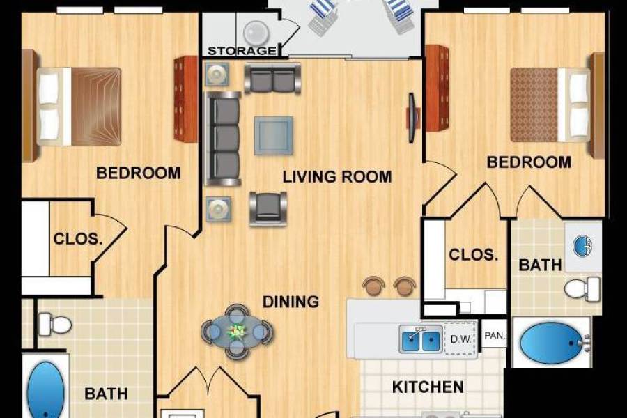 $ 2,870, Amazing location just minutes from campus! 1 Bed, 1 Bath, 999 Sq Ft