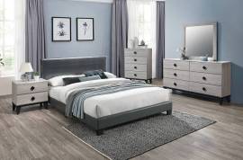 Queen Bed Frame WITH Mattress - Complete Set - Gray Fabric - BRAND NEW