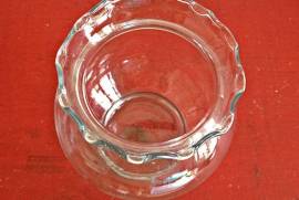 Fluted Edge Clear Round Vase