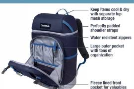 CleverMade Cardiff 24-Can Backpack Cooler, Navy/Neptune Blue
